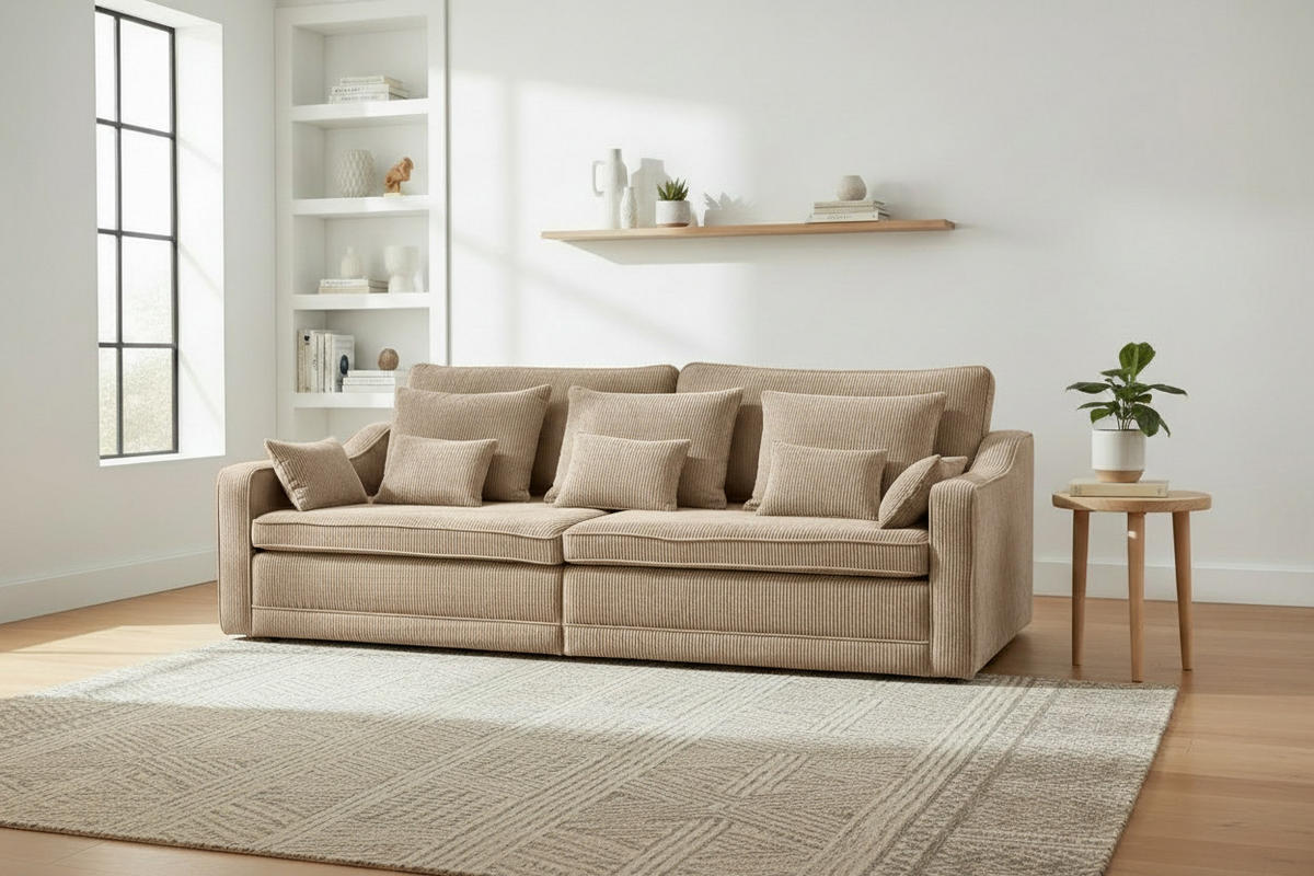 BIGSOFA Beige  - Beige, MODERN, Textil (276/71-92/137cm) - MID.YOU