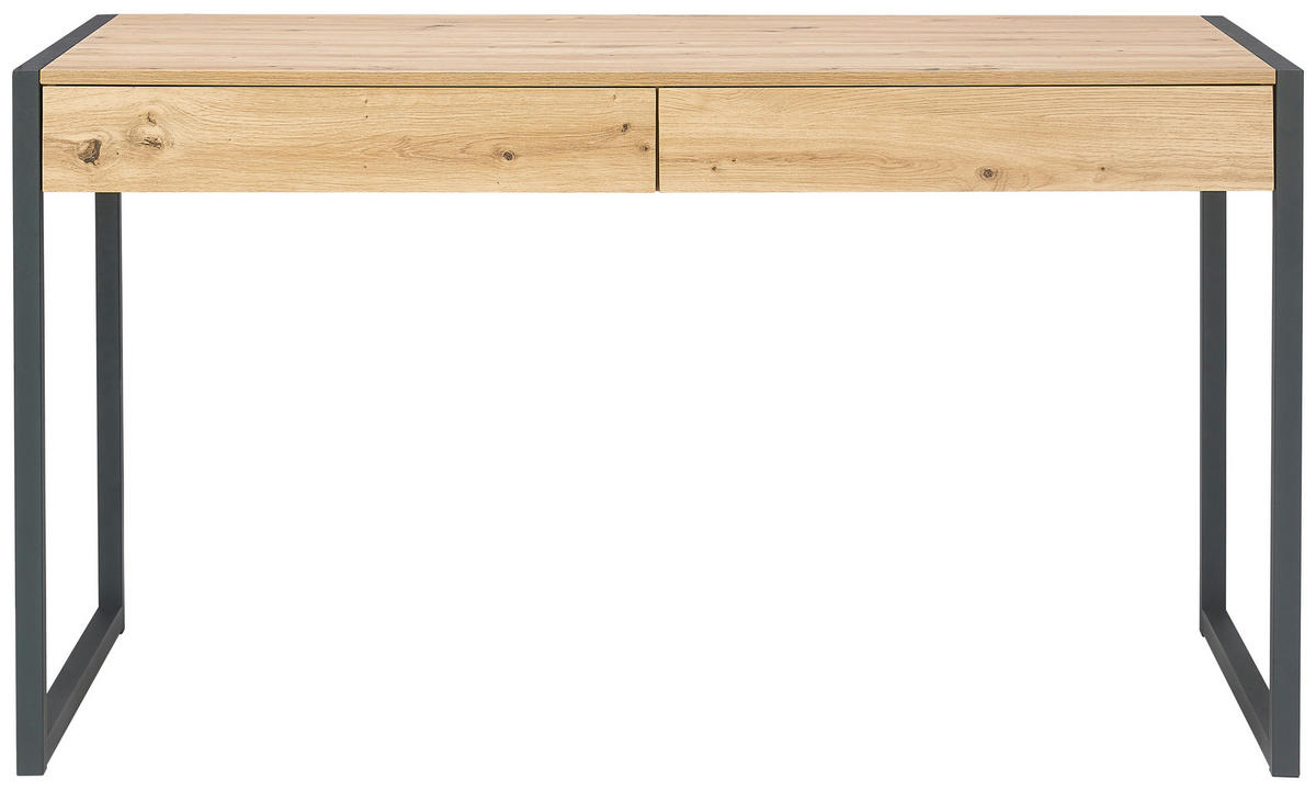SCHREIBTISCH 140/70/75 cm  in Schwarz, Eiche Artisan  - Schwarz/Eiche Artisan, MODERN, Holzwerkstoff/Metall (140/70/75cm) - MID.YOU