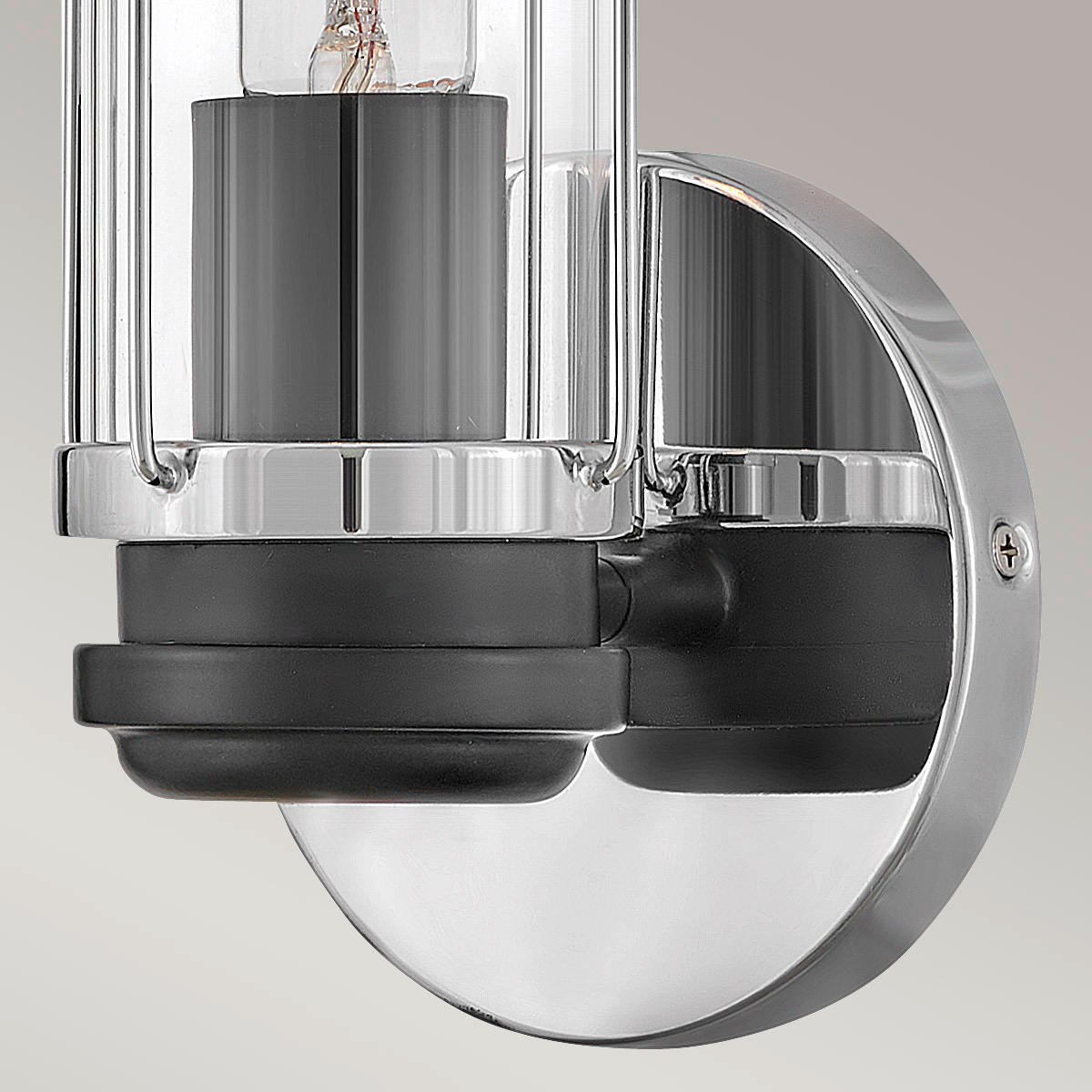 BADEZIMMER-WANDLEUCHTE   - Chromfarben/Schwarz, Basics, Glas/Metall (35.1/12.2/12.8cm) - Elstead Lighting