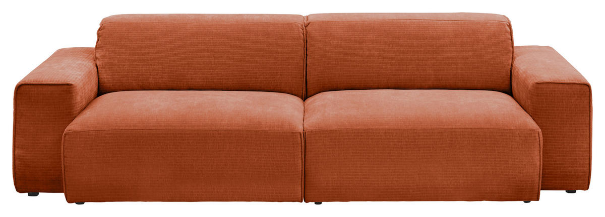 BIGSOFA in Chenille Bronzefarben  - Schwarz/Bronzefarben, Design, Kunststoff/Textil (238/71/101cm) - Pure Home Lifestyle