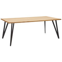 ESSTISCH Wildeiche massiv rechteckig Schwarz, Eichefarben  - Eichefarben/Schwarz, Design, Holz/Metall (180/100/76cm) - Valnatura