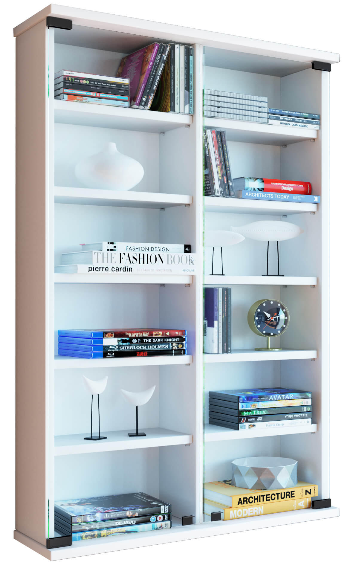 CD-HYLLA 60/91,5/18 cm  - bokfärgad, Klassisk, trämaterial/glas (60/91,5/18cm) - MID.YOU