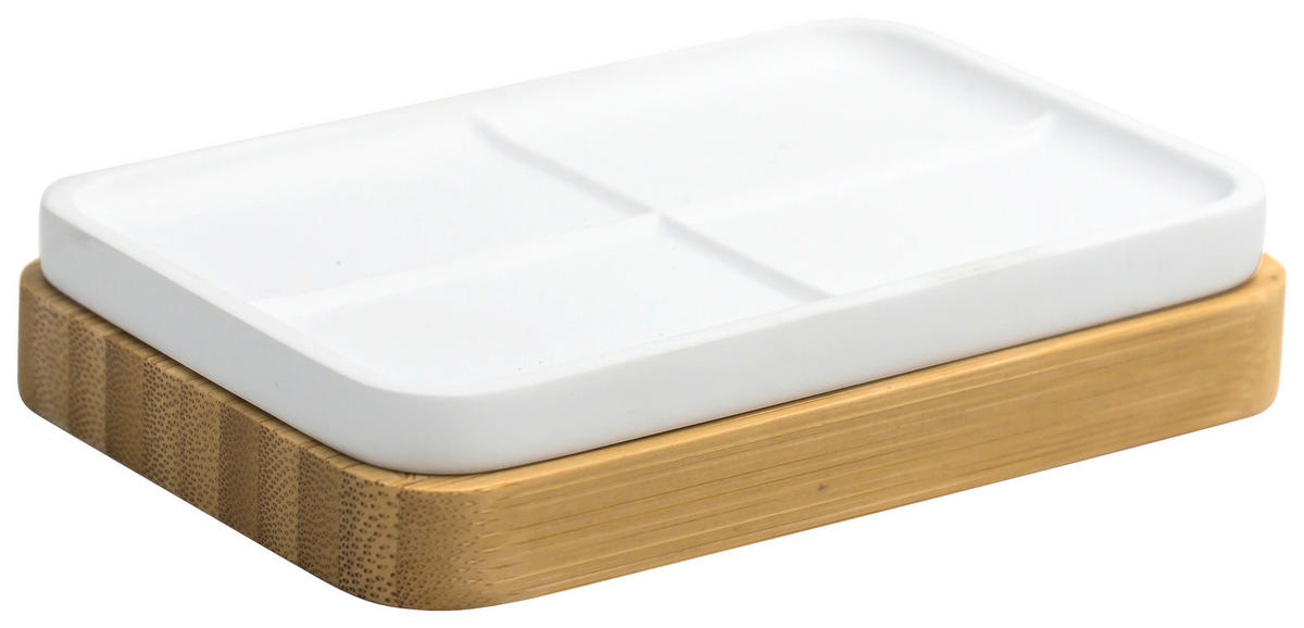 MÝDLENKA přírodní barvy, bílá - bílá/přírodní barvy, Basics, dřevo/plast (13,1/2,3/8,5cm) - Sadena