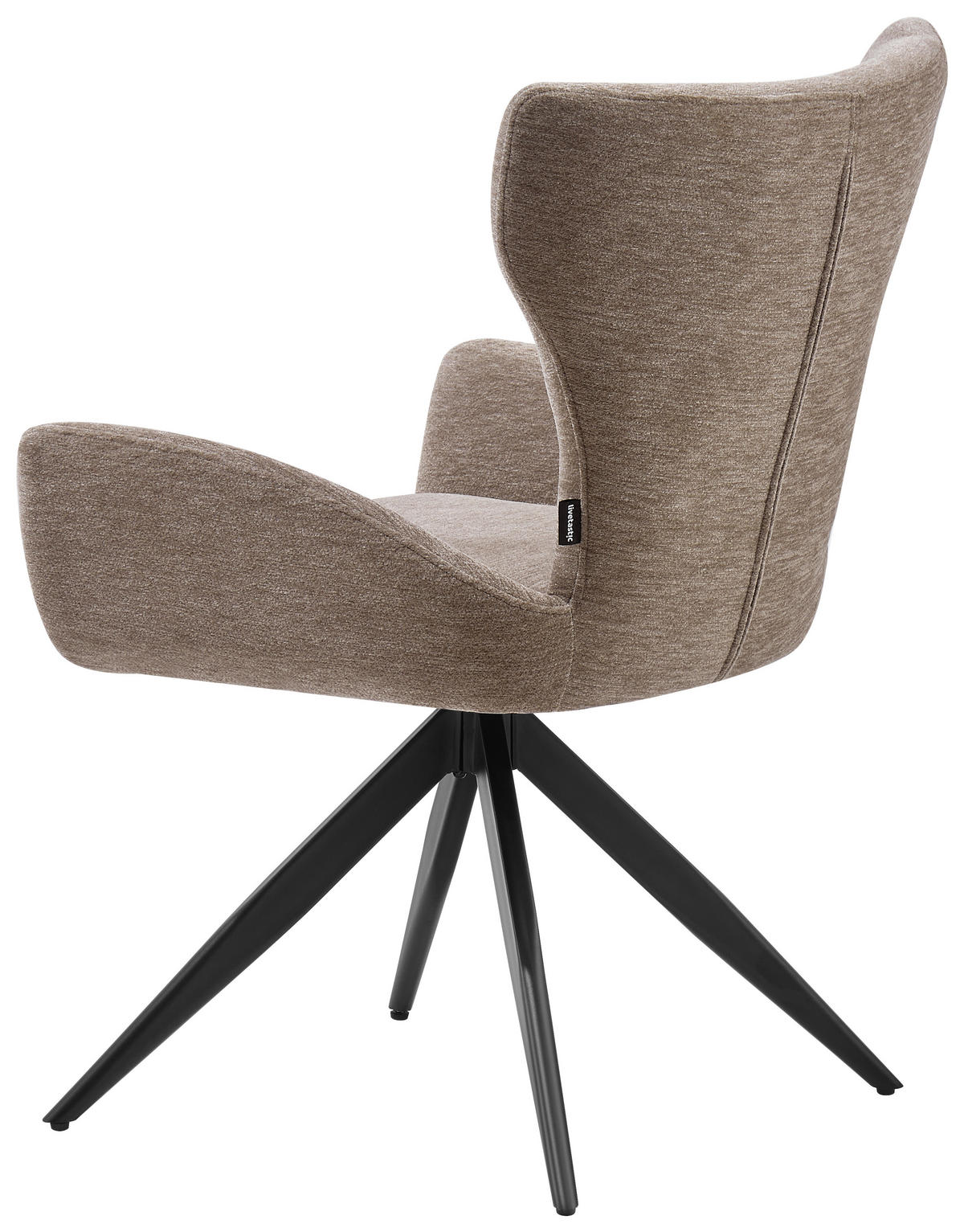 ARMLEHNSTUHL  Sitzfläche 360° drehbar Chenille  Schwarz, Taupe  - Taupe/Schwarz, MODERN, Holz/Textil (58/89/62,5cm) - Livetastic