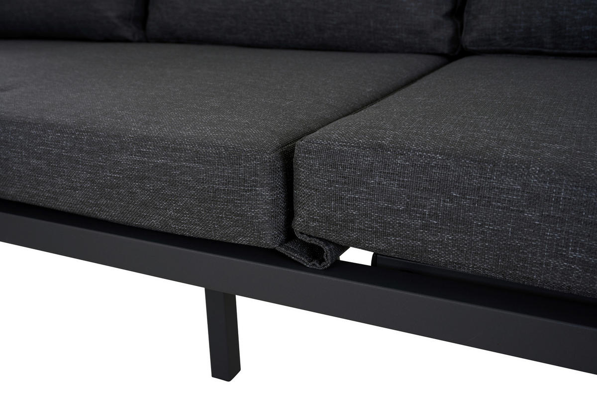 LOUNGESOFA  - Anthrazit, Basics, Holz/Textil (219/81/91cm) - Siena Garden