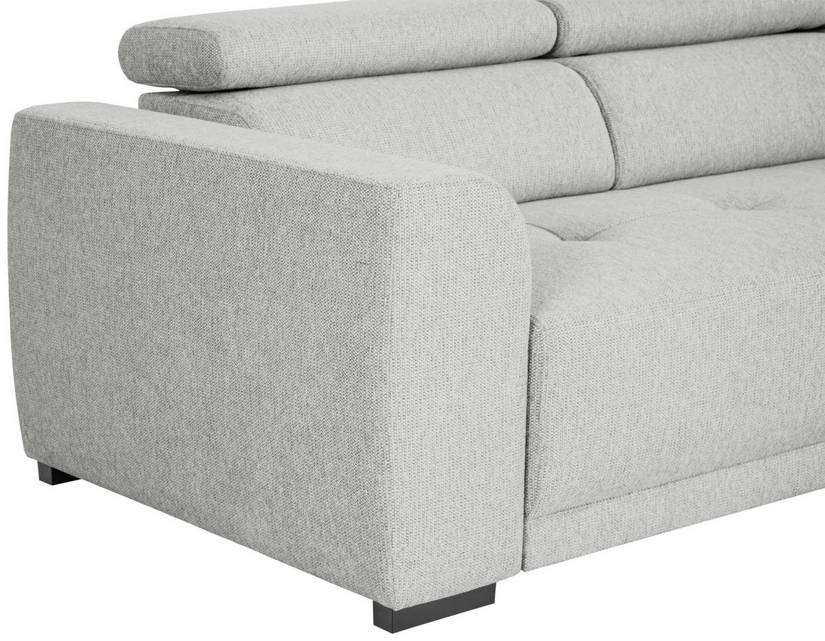 ECKSOFA in Struktur Grau  - Schwarz/Grau, Design, Kunststoff/Textil (284/205cm) - MID.YOU