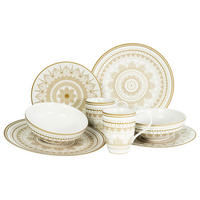 KOMBINOVANÝ SERVIS, 8-dielne, kamenina - biela/zlatá, keramika (30/30/28,5cm) - Creatable