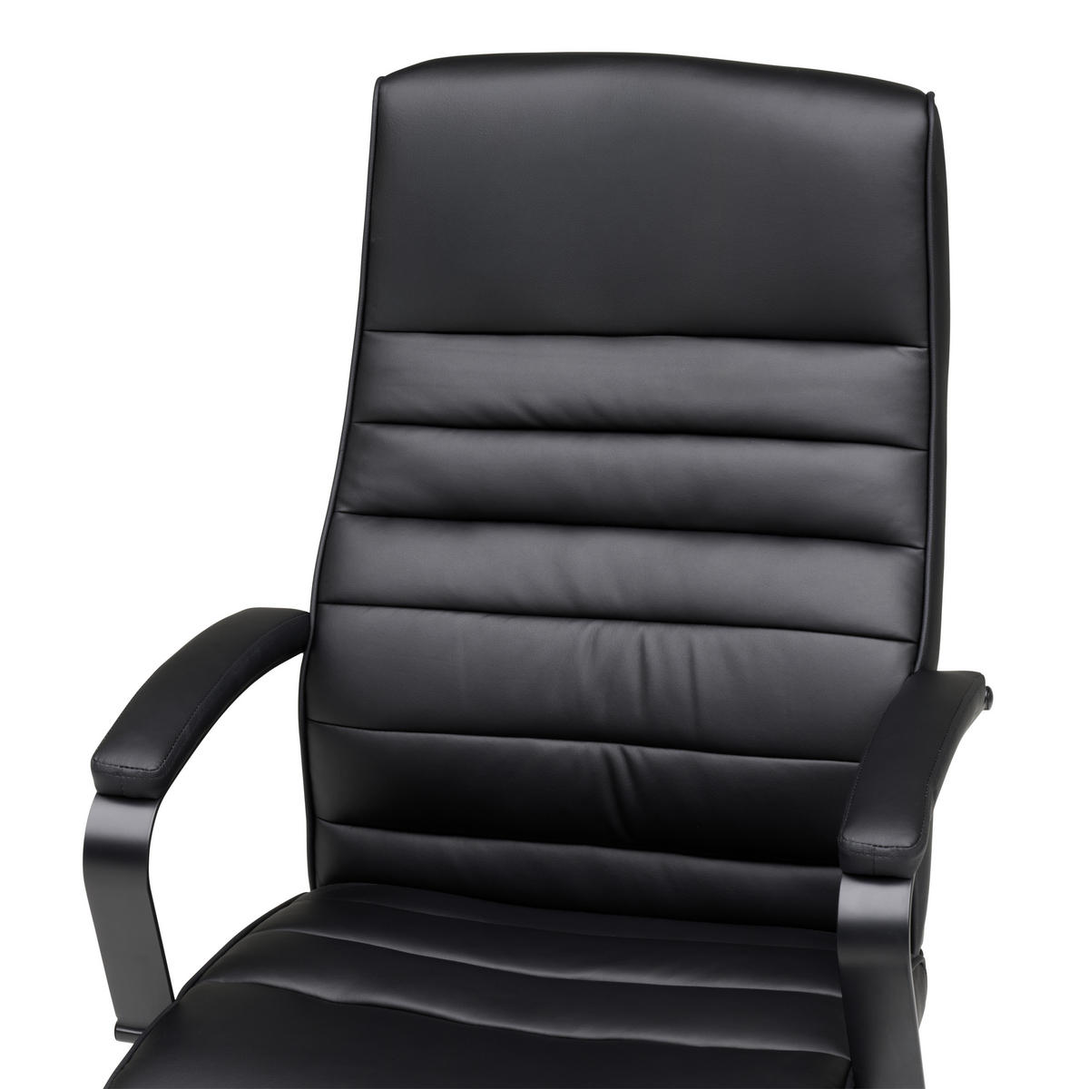 CHEFSESSEL  in Lederlook Schwarz, Chromfarben  - Chromfarben/Schwarz, MODERN, Kunststoff/Textil (64/115/121/69cm) - MID.YOU