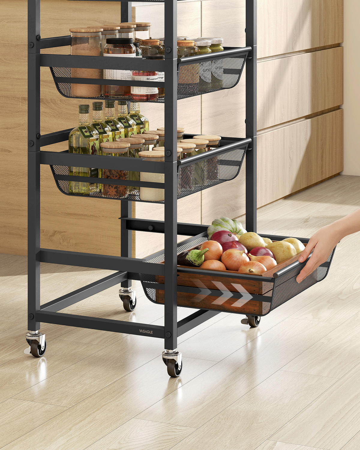 SERVIERWAGEN Braun, Schwarz  - Schwarz/Braun, Basics, Holzwerkstoff/Kunststoff (40/95/31,7cm)