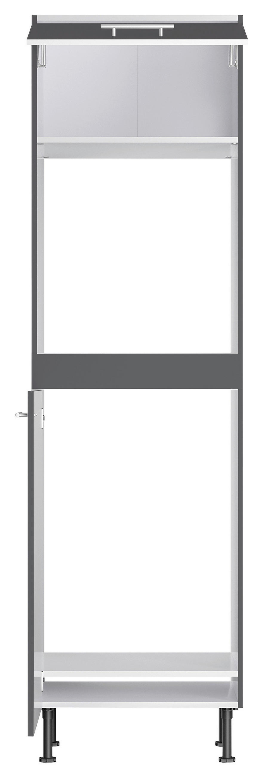 GERÄTEUMBAUSCHRANK 60/211,8/58,1 cm  in Anthrazit  - Edelstahlfarben/Anthrazit, Basics, Holzwerkstoff/Metall (60/211,8/58,1cm) - Optifit