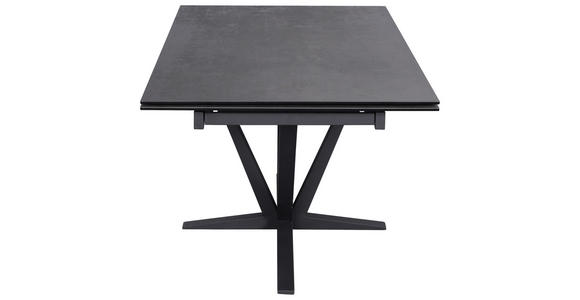 ESSTISCH in Metall, Glas, Keramik 180-280/95/76 cm - Schwarz/Bronzefarben, Design, Glas/Keramik (180-280/95/76cm) - Novel