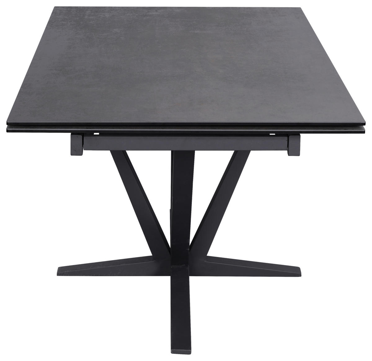 ESSTISCH in Metall, Glas, Keramik 180-280/95/76 cm  - Schwarz/Bronzefarben, Design, Glas/Keramik (180-280/95/76cm) - Novel