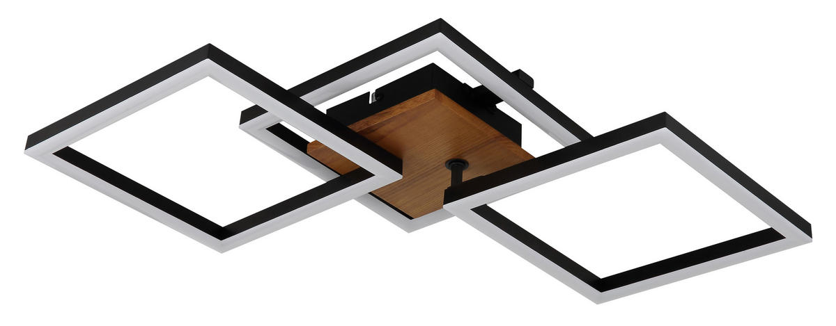 LED-DECKENLEUCHTE 30 W    66/31/7,5 cm  - Dunkelbraun/Opal, Design, Holz/Kunststoff (66/31/7,5cm) - Globo