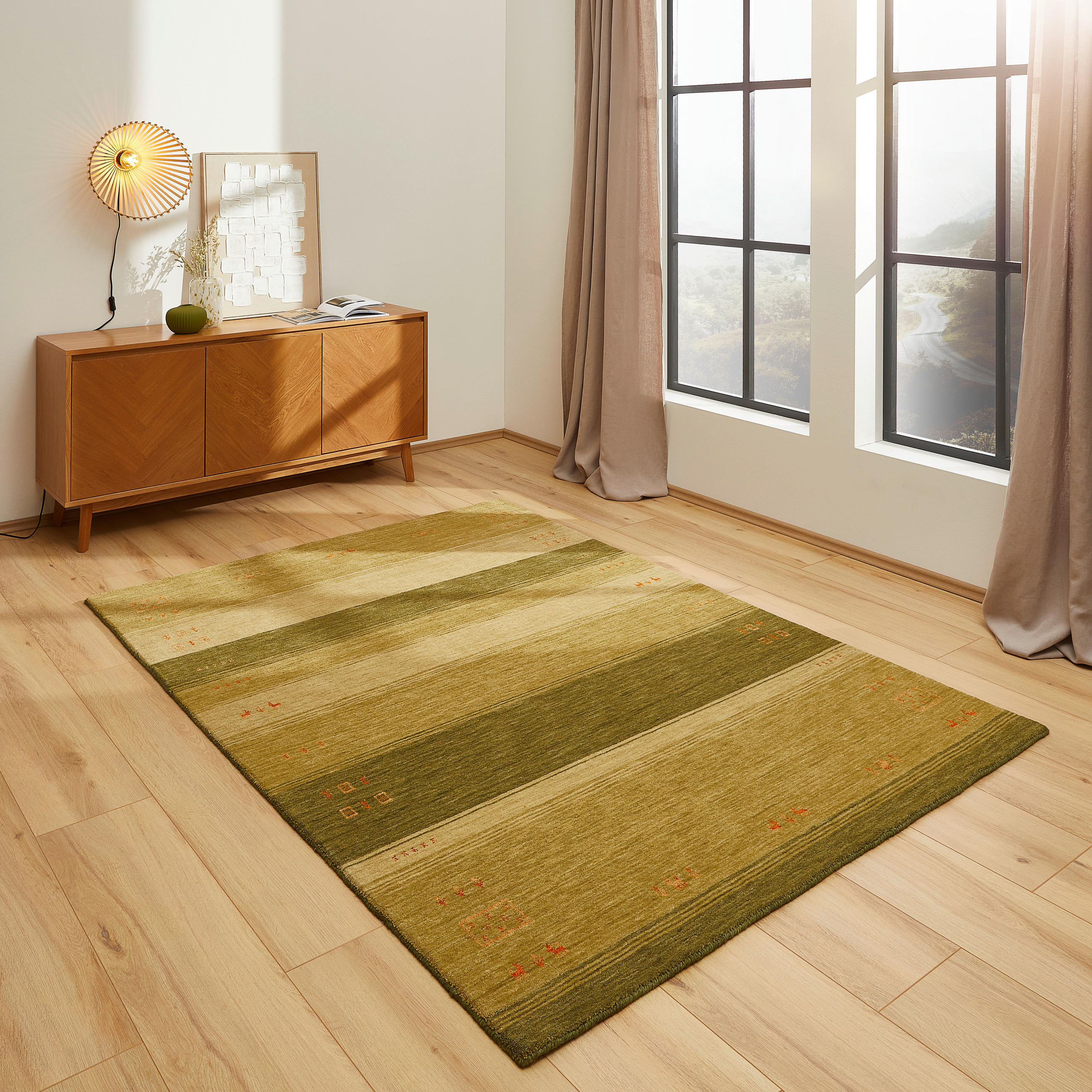 WOLLTEPPICH 130/190 cm Edition Alkatif Nomad Grün  - Grün, KONVENTIONELL, Textil (130/190cm) - Cazaris