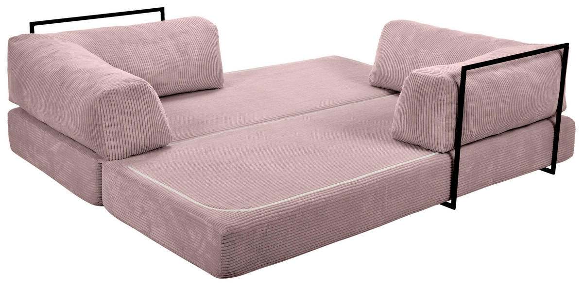 SCHLAFSOFA Cord Altrosa  - Altrosa, KONVENTIONELL, Textil/Metall (200/77/80cm) - Carryhome