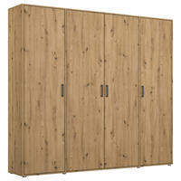 DREHTÜRENSCHRANK in Eiche Artisan  - Eiche Artisan/Grau, Modern, Holzwerkstoff/Kunststoff (187/194/53cm) - Rauch Möbel