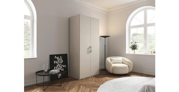 DREHTÜRENSCHRANK 101/235/61 cm,  in Champagner, 2-türig  - Edelstahlfarben/Champagner, Basics, Holzwerkstoff/Metall (101/235/61cm) - Novel