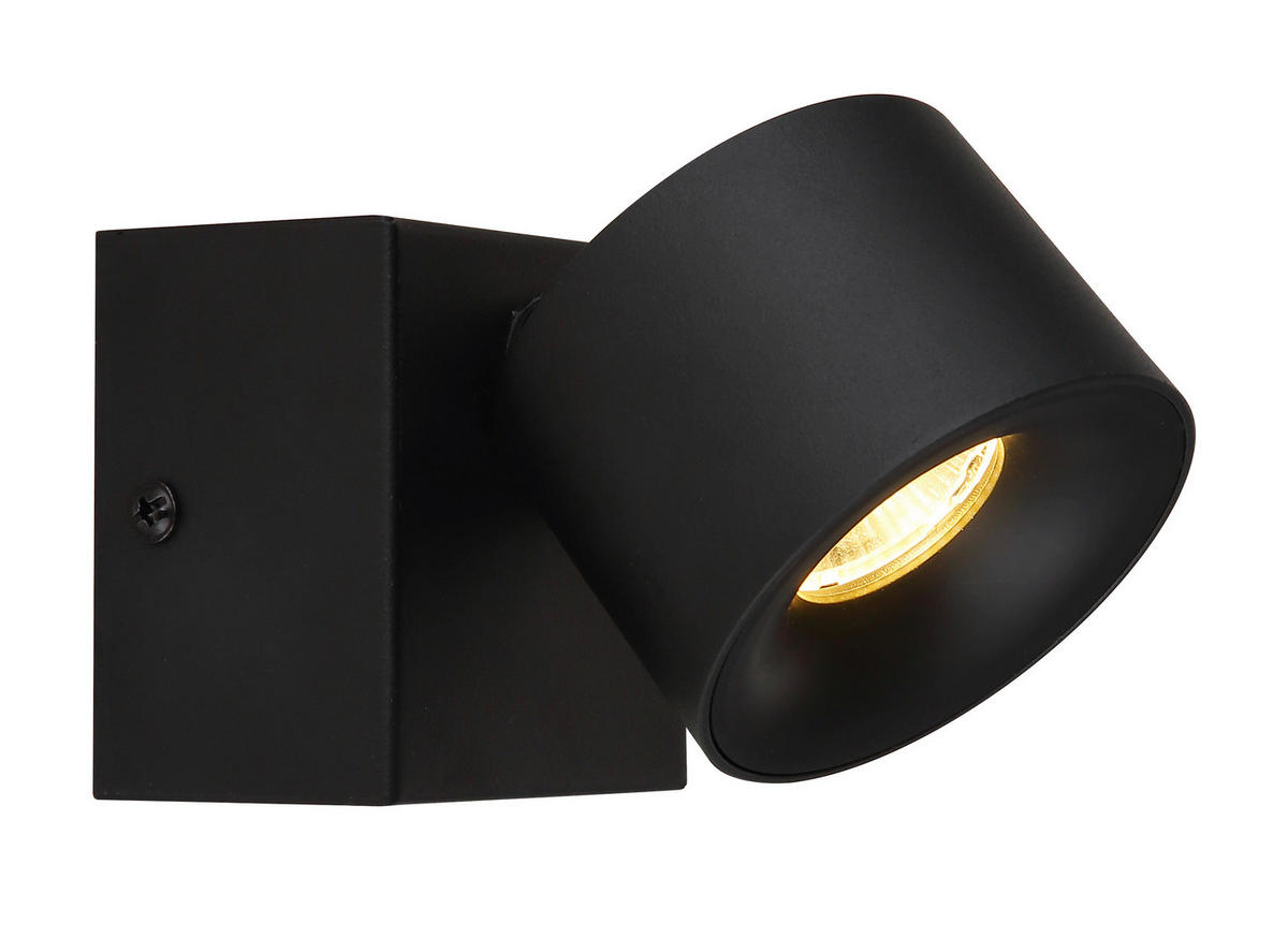 LED ZÁŘIČ, 7,2/7,2/9,5 cm - černá/průhledné, Design, kov/plast (7,2/7,2/9,5cm) - Globo