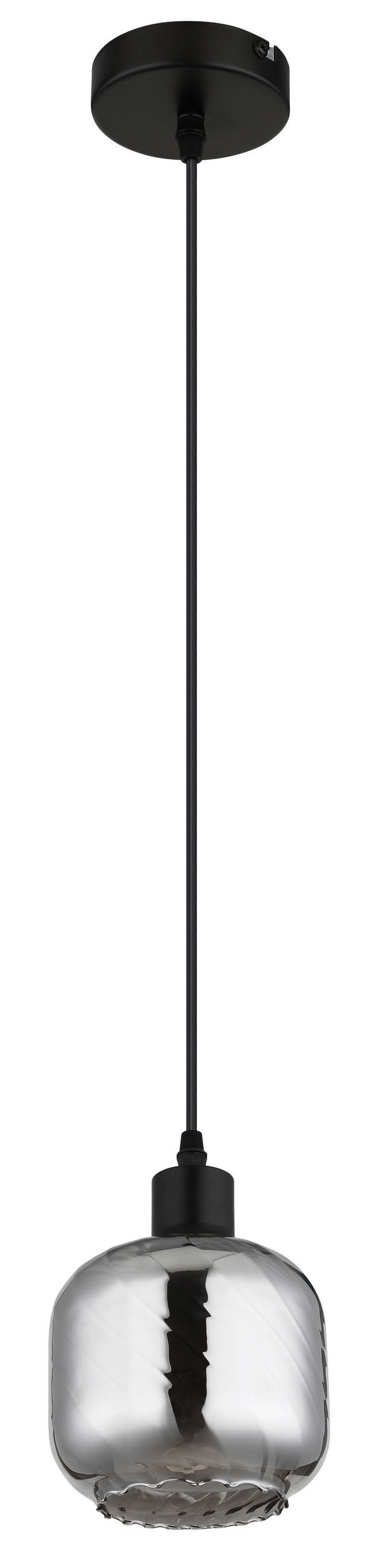 HÄNGELEUCHTE 14/120 cm  - Opal/Schwarz, Design, Glas/Kunststoff (14/120cm) - Globo