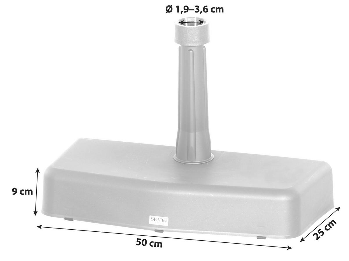 SONNENSCHIRMSTÄNDER Weiß  - Weiß, KONVENTIONELL, Kunststoff/Stein (50/9/25cm) - Siena Garden