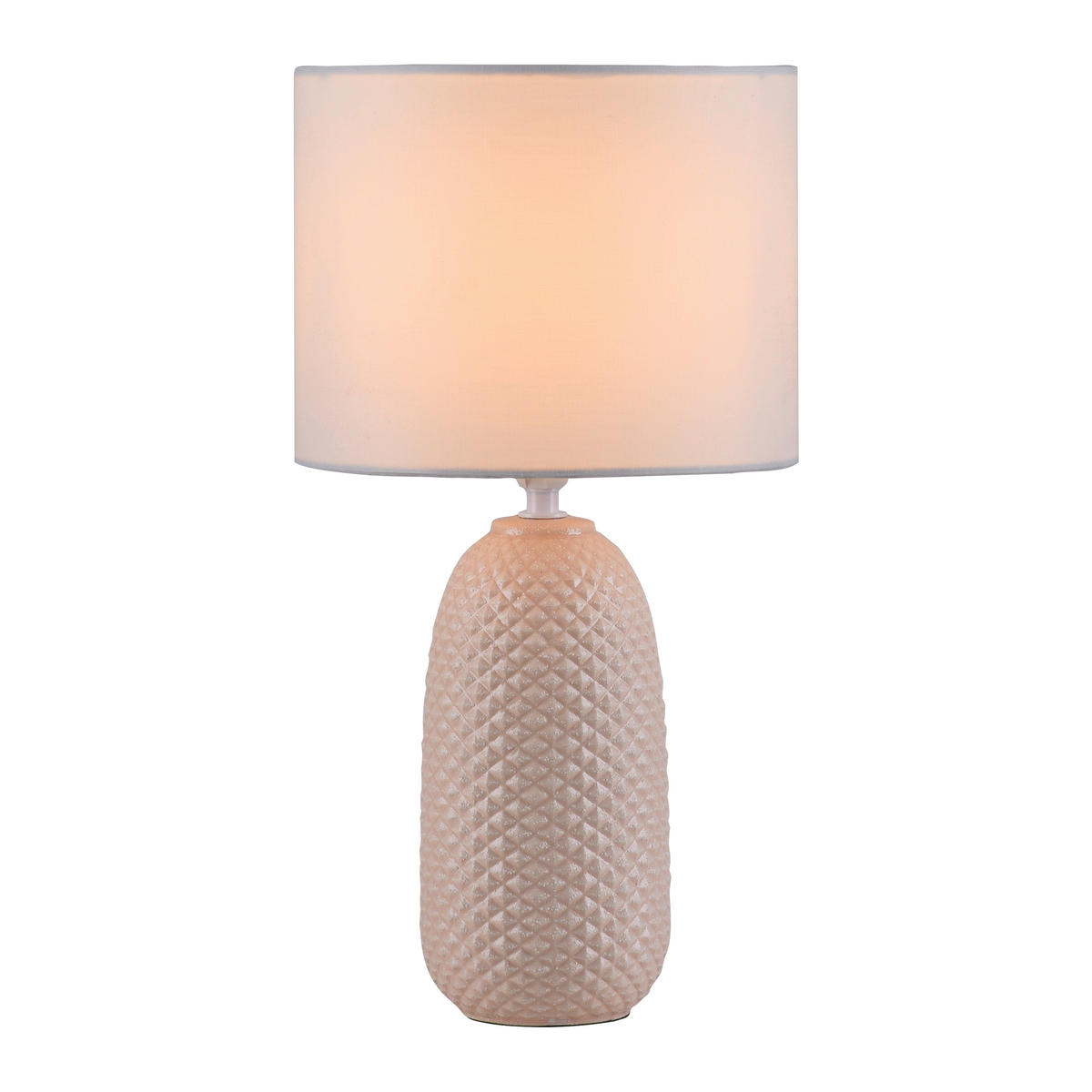TISCHLEUCHTE PINE 20/20/38 cm  - Sandfarben/Weiß, Design, Glas/Kunststoff (20/20/38cm)