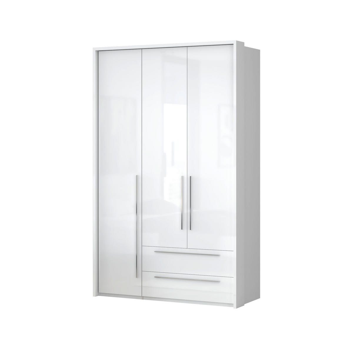 ORMAR SA KLASIČNIM VRATIMA bela, bela visoki sjaj  142/226/60 cm  - bela visoki sjaj/bela, Dizajnerski, pločasti materijal/plastika (142/226/60cm)