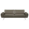 3-SITZER-SOFA in Echtleder Grau  - Chromfarben/Grau, Design, Leder/Metall (207/85/92cm) - Livetastic