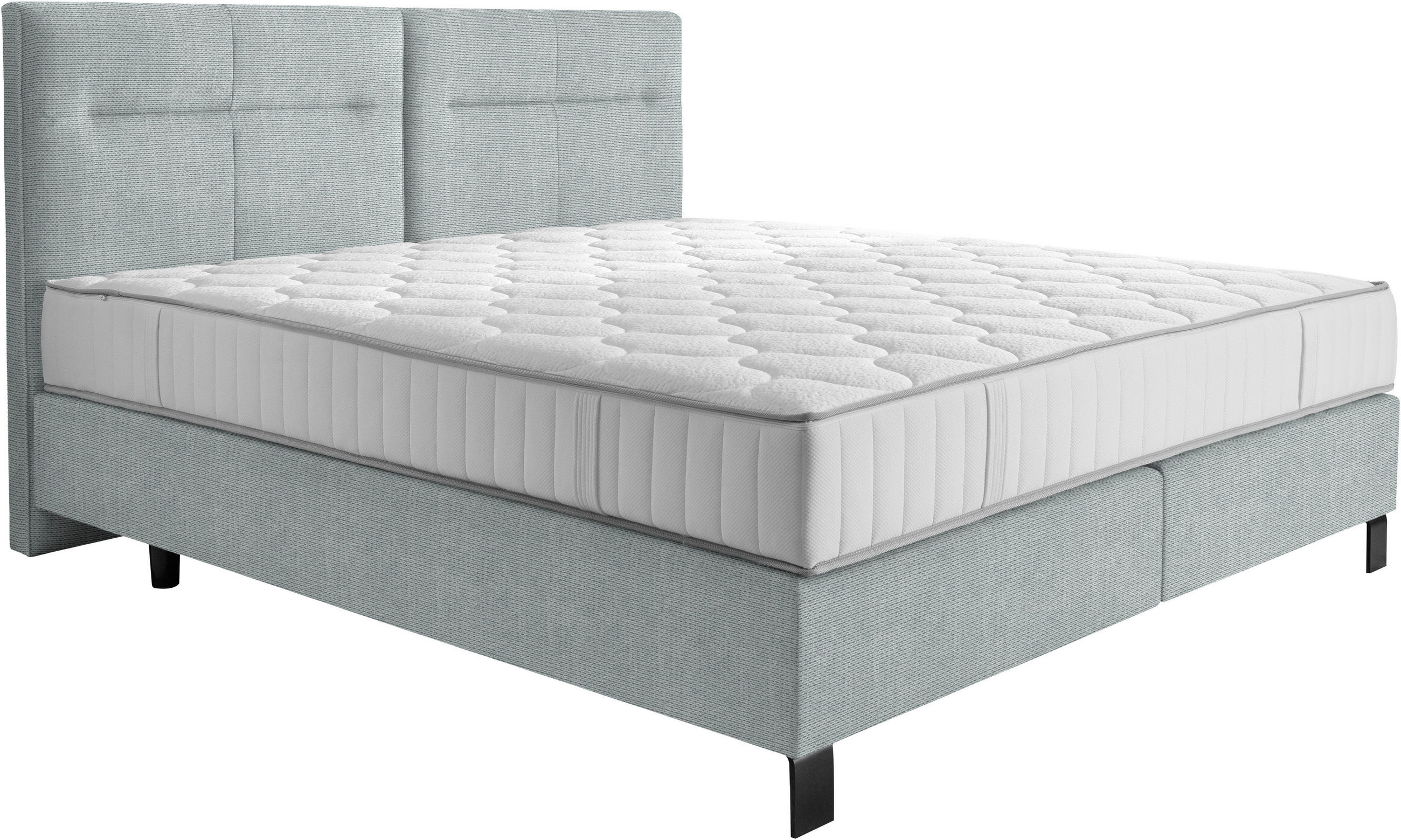 BOXSPRINGBETT 240/220 cm  in Platinfarben  - Platinfarben/Schwarz, Konventionell, Textil/Metall (240/220cm) - Esposa