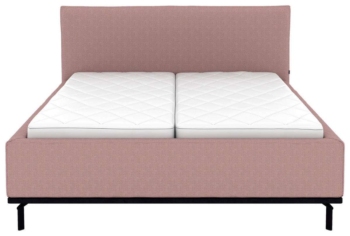 POLSTERBETT Matratze, Lattenrost, Bettkasten 180/200 cm  in Altrosa  - Graphitfarben/Altrosa, Design, Holz/Textil (180/200cm) - Musterring