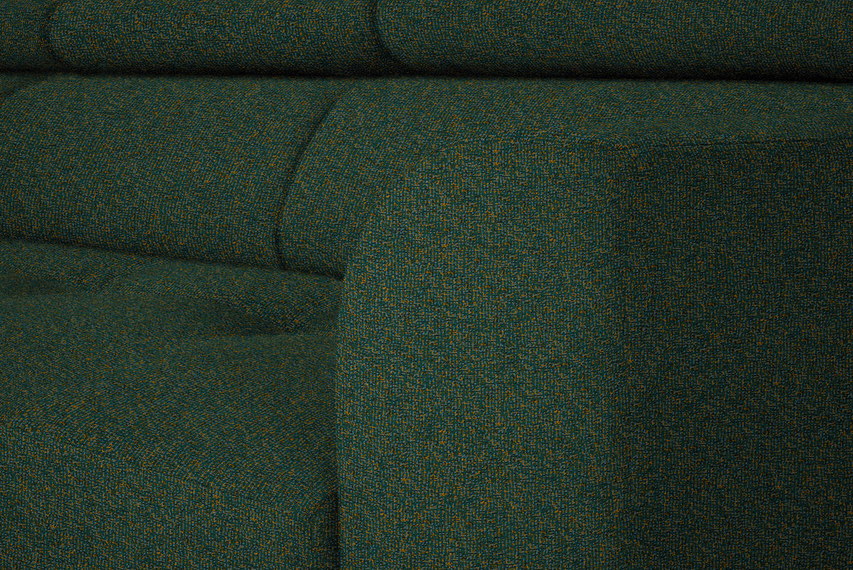 ECKSOFA in Struktur Grün  205/280 cm  - Schwarz/Grün, Design, Textil/Metall (205/280cm) - Xora