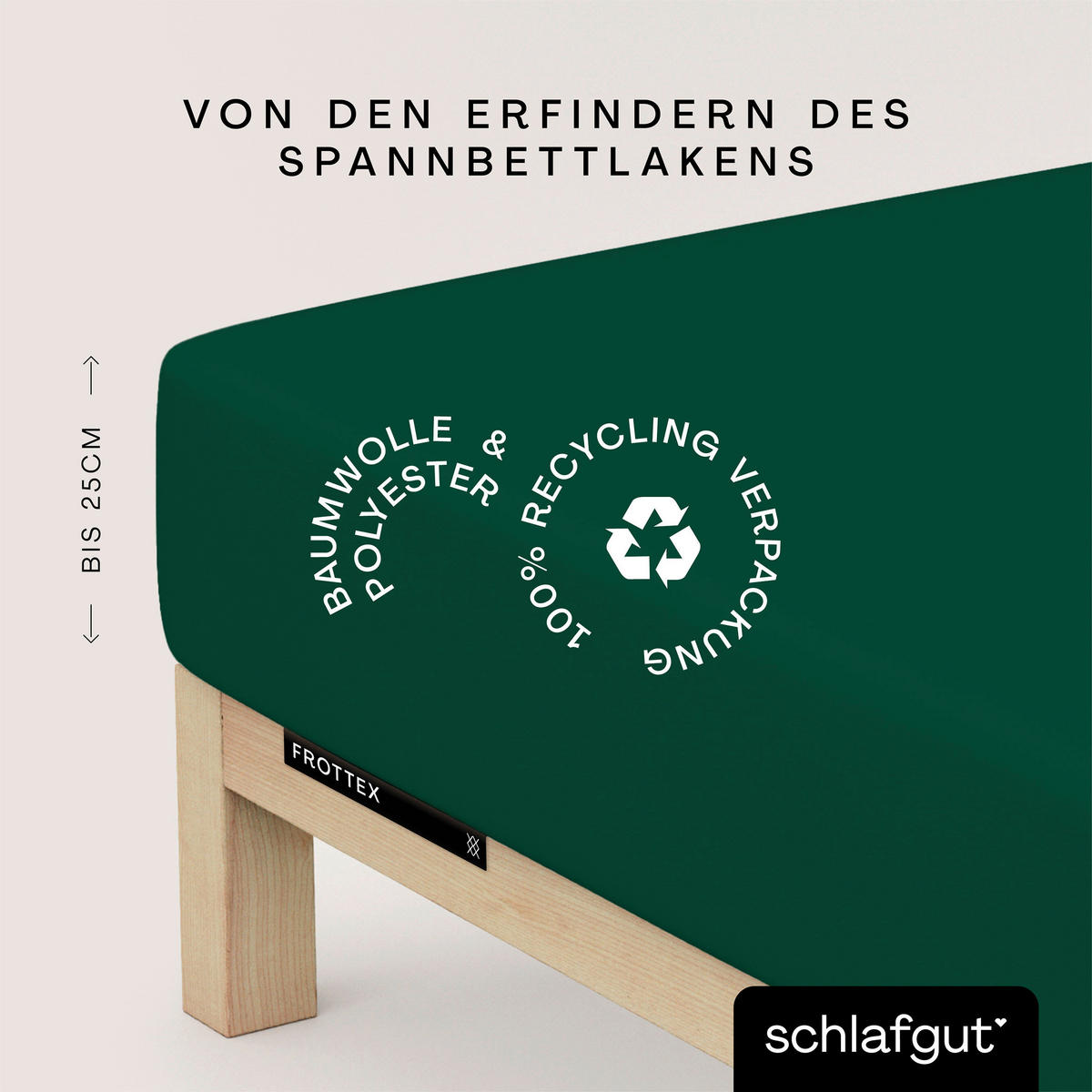 SPANNBETTTUCH FROTTEX Frottee  - Dunkelgrün, Basics, Textil (130/200cm) - Schlafgut