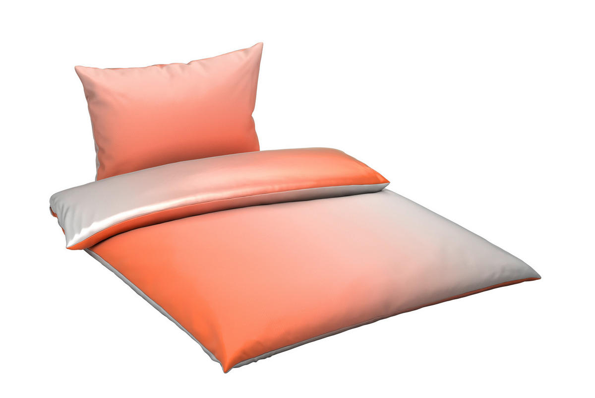 BETTWÄSCHE KALIO Satin 140/200 cm  - Terracotta/Weiß, KONVENTIONELL, Textil (140/200cm) - Esposa
