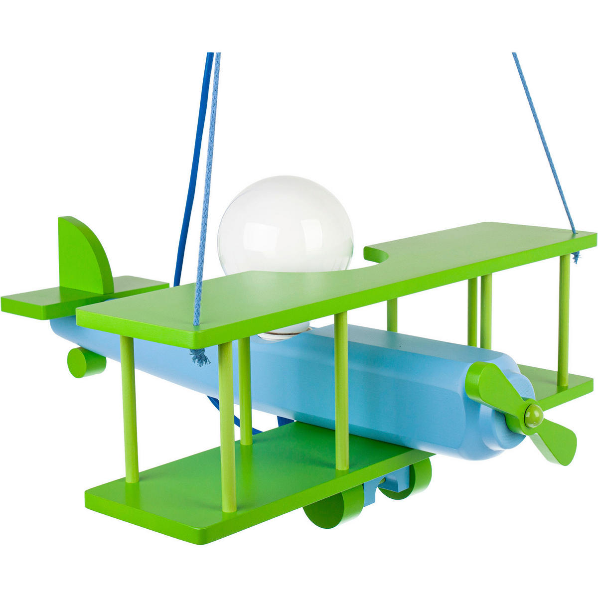 KINDERHÄNGELEUCHTE  42/45/75 cm    - Blau/Grün, KONVENTIONELL, Holz (42/45/75cm)