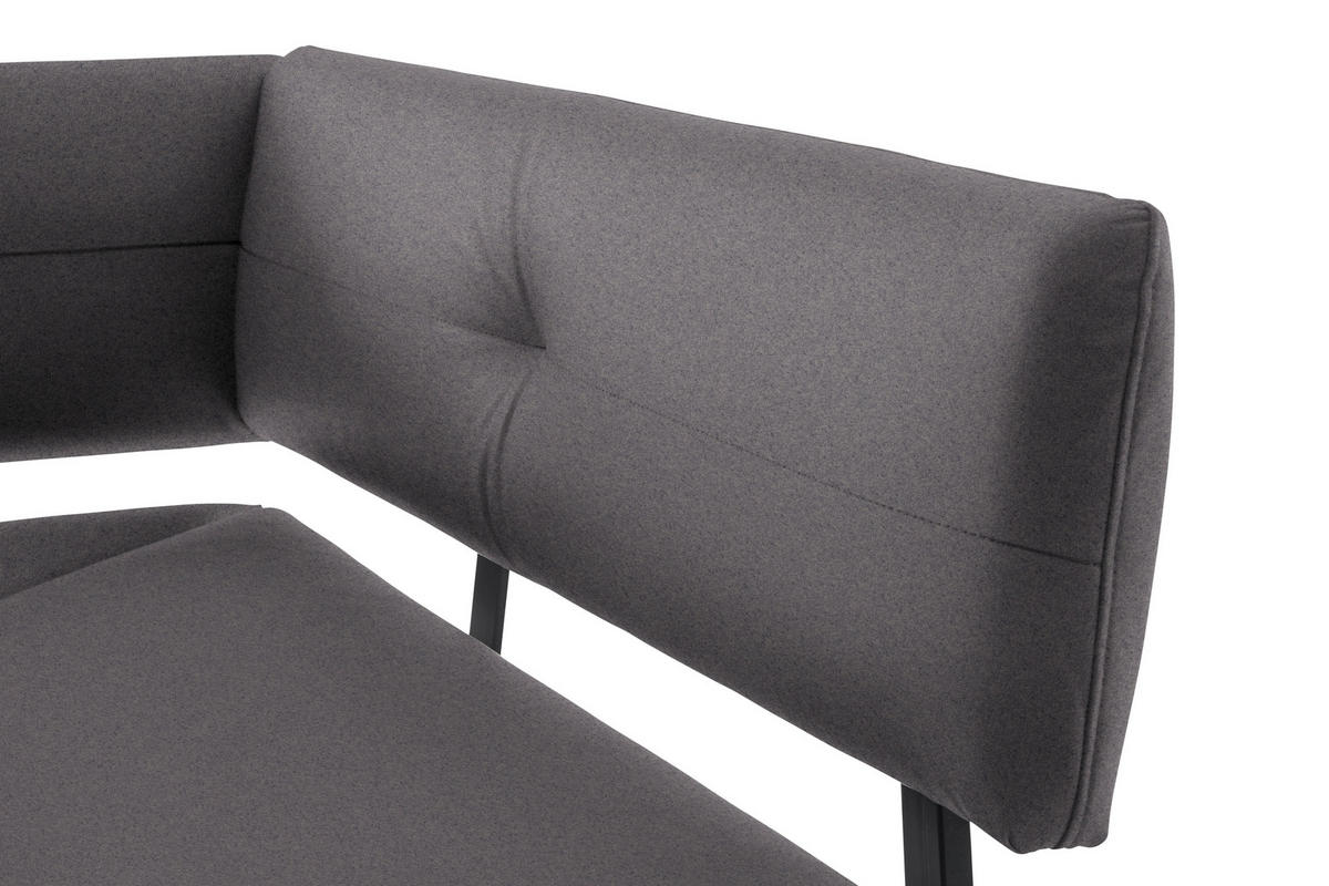 ECKBANK 205/165 cm  in Grau, Schwarz  - Schwarz/Grau, MODERN, Textil/Metall (205/165cm) - Cantus