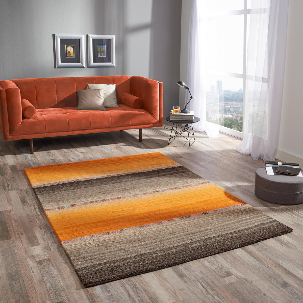 ORIENTÁLNY KOBEREC, 120/180 cm, hnedá, oranžová - oranžová/hnedá, Konventionell, textil (120/180cm) - Cazaris