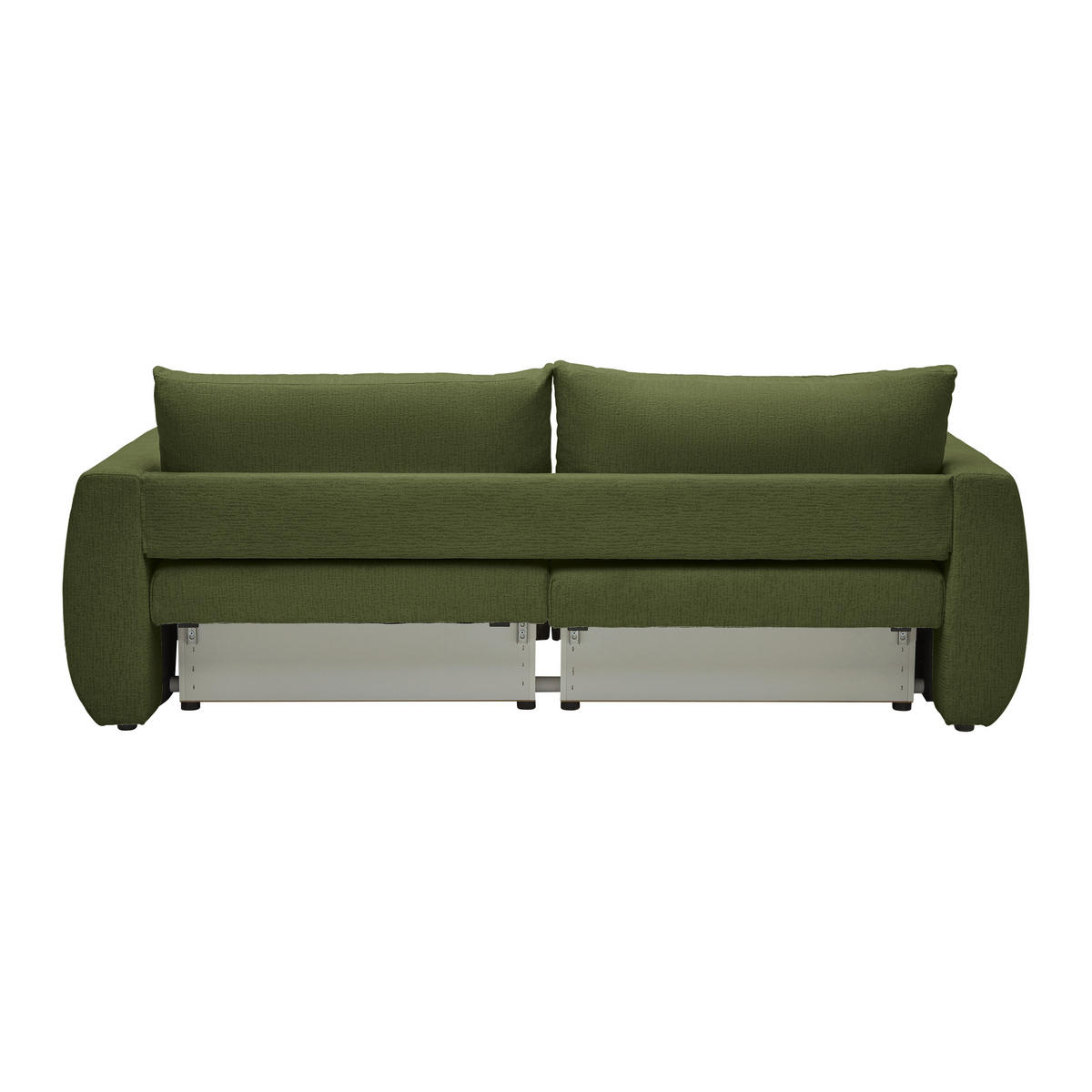 SCHLAFSOFA in Chenille, Jacquard Olivgrün  - Schwarz/Braun, Kunststoff/Textil (245/74-90/104cm) - MID.YOU