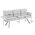 SITZBANK 180/93/67 cm Cord Beige Metall  - Beige/Schwarz, Design, Textil/Metall (180/93/67cm) - Novel