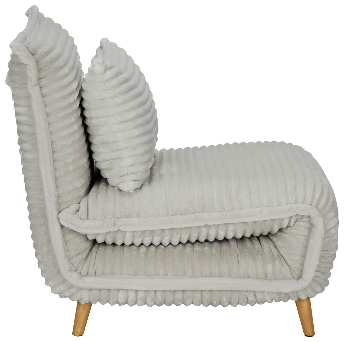 SCHLAFSESSEL Cord Weiß    - Walnussfarben/Weiß, MODERN, Holz/Textil (76/85/83cm) - Livetastic