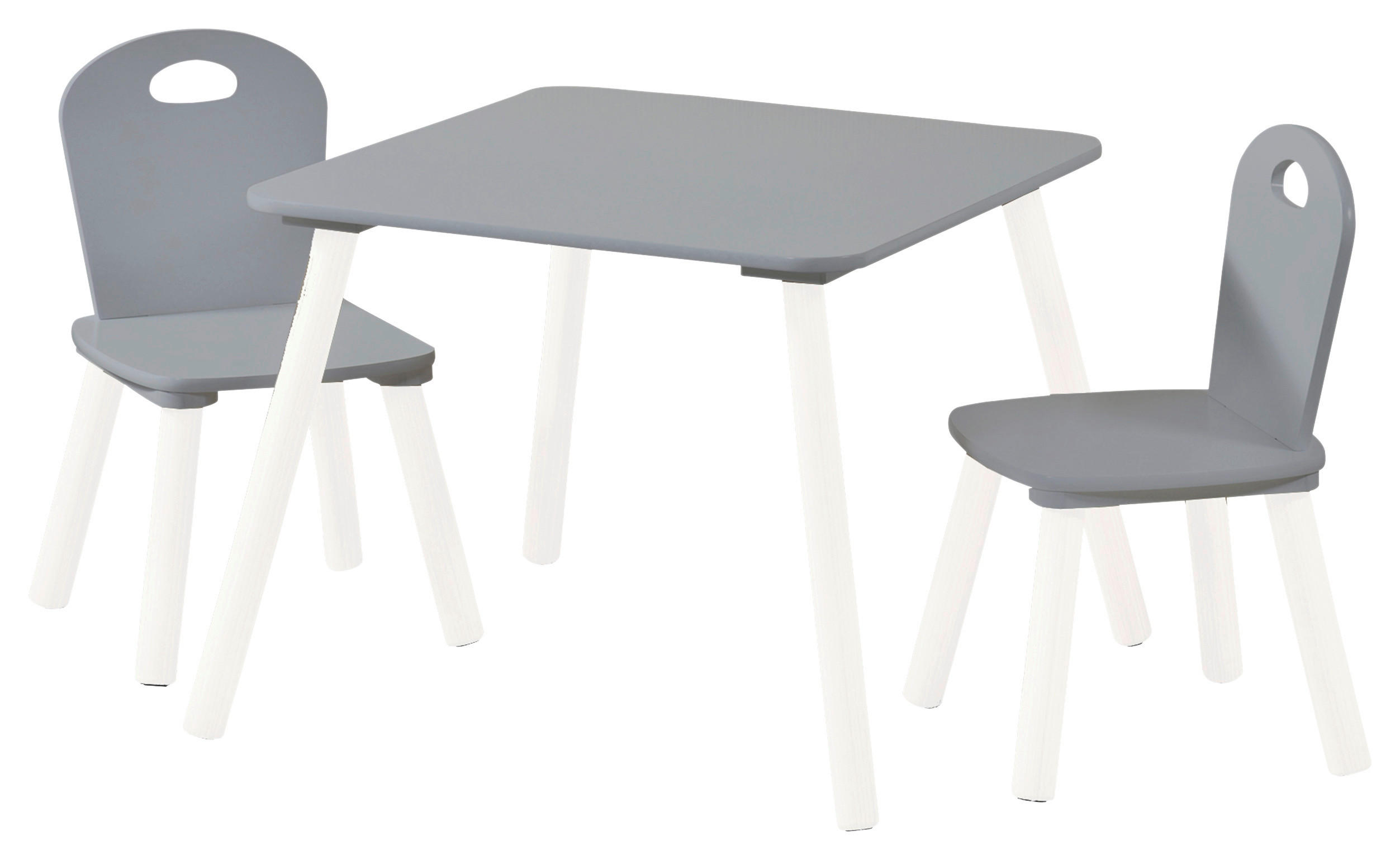 DETSKÁ SEDACIA ZOSTAVA sivá, biela - sivá/biela, Basics, kompozitné drevo - Kesper