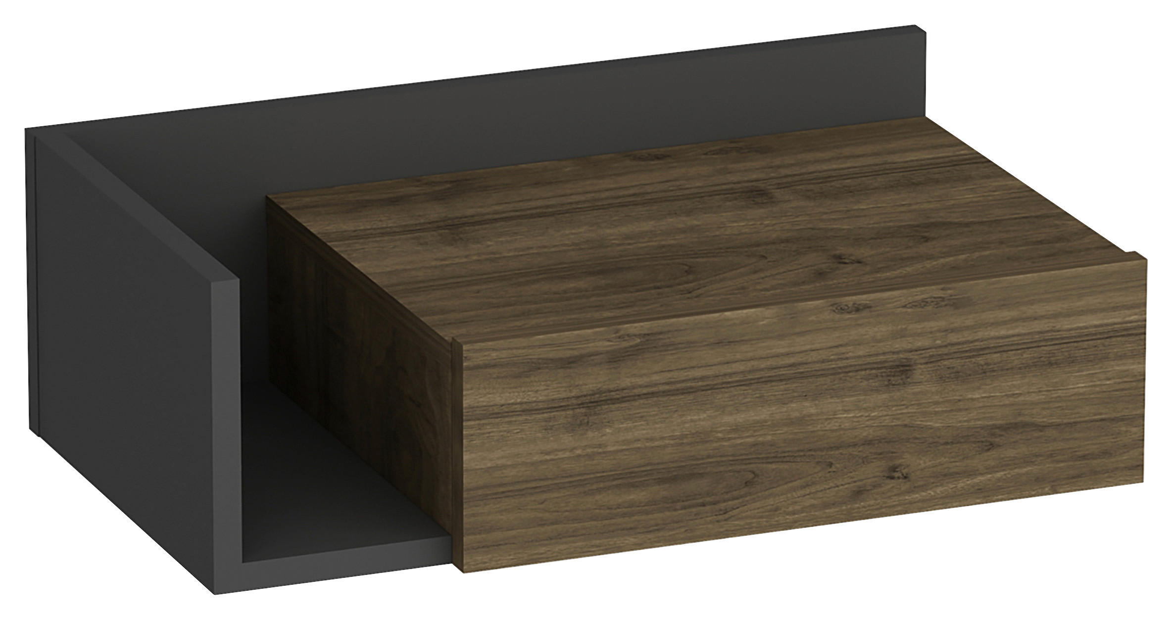 NACHTTISCH 60/21,4/35 cm  in Anthrazit, Walnussfarben  - Anthrazit/Walnussfarben, Design, Holzwerkstoff (60/21,4/35cm) - MID.YOU