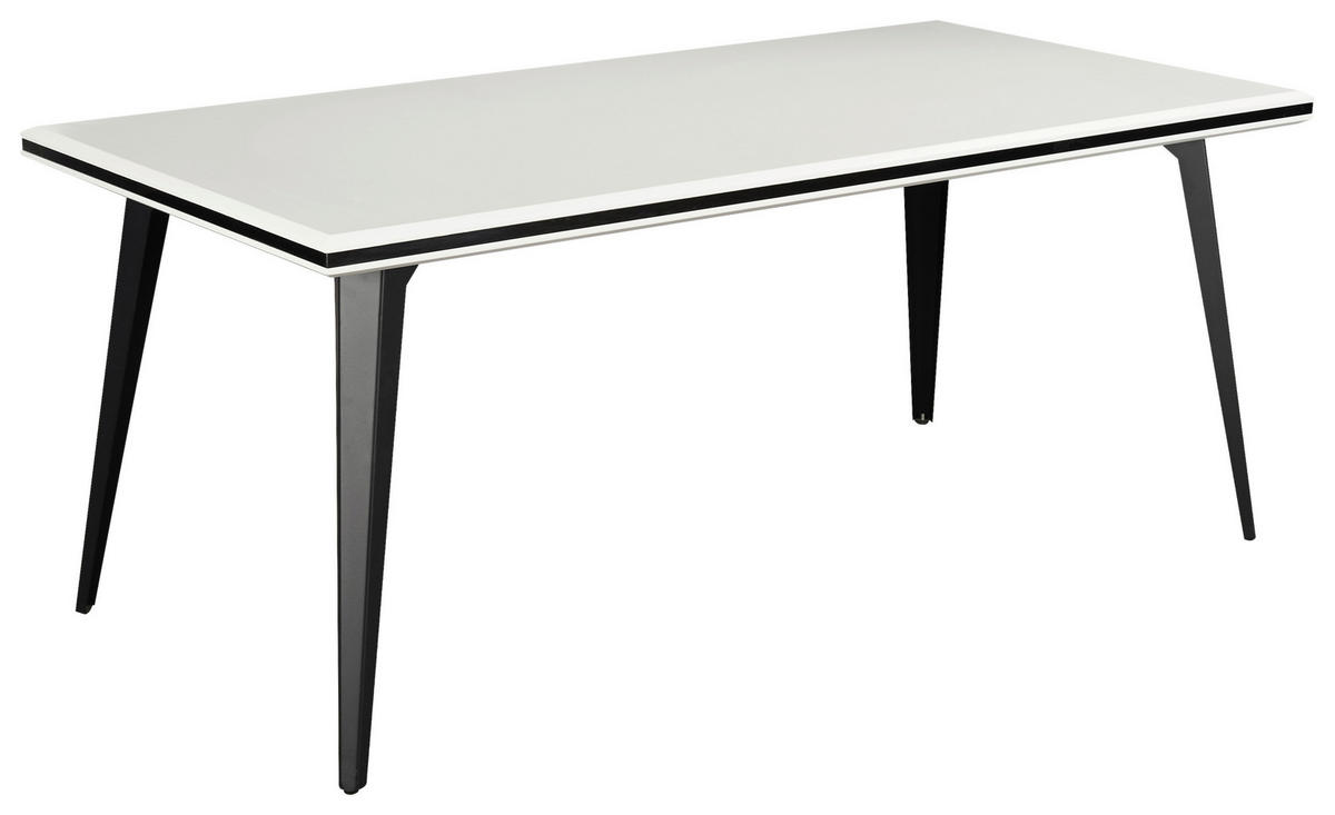 JEDÁLENSKÝ STÔL, čierna, biela, 180/90/76 cm - čierna/biela, Modern, kov/kompozitné drevo (180/90/76cm) - MID.YOU