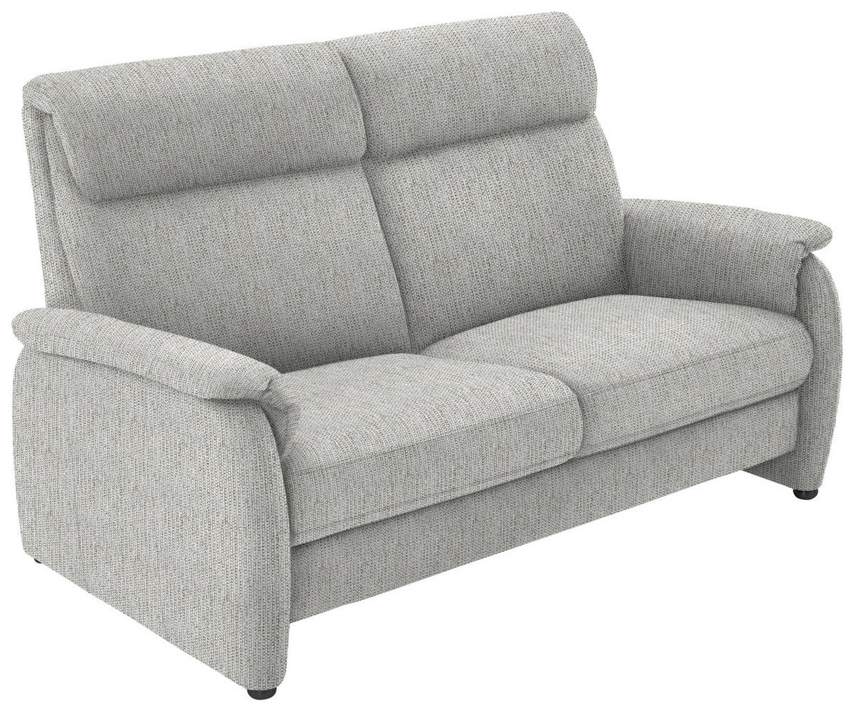 2,5-SITZER in Flachgewebe Silberfarben  - Silberfarben/Schwarz, KONVENTIONELL, Textil/Metall (178/107/97cm) - Pure Home Comfort