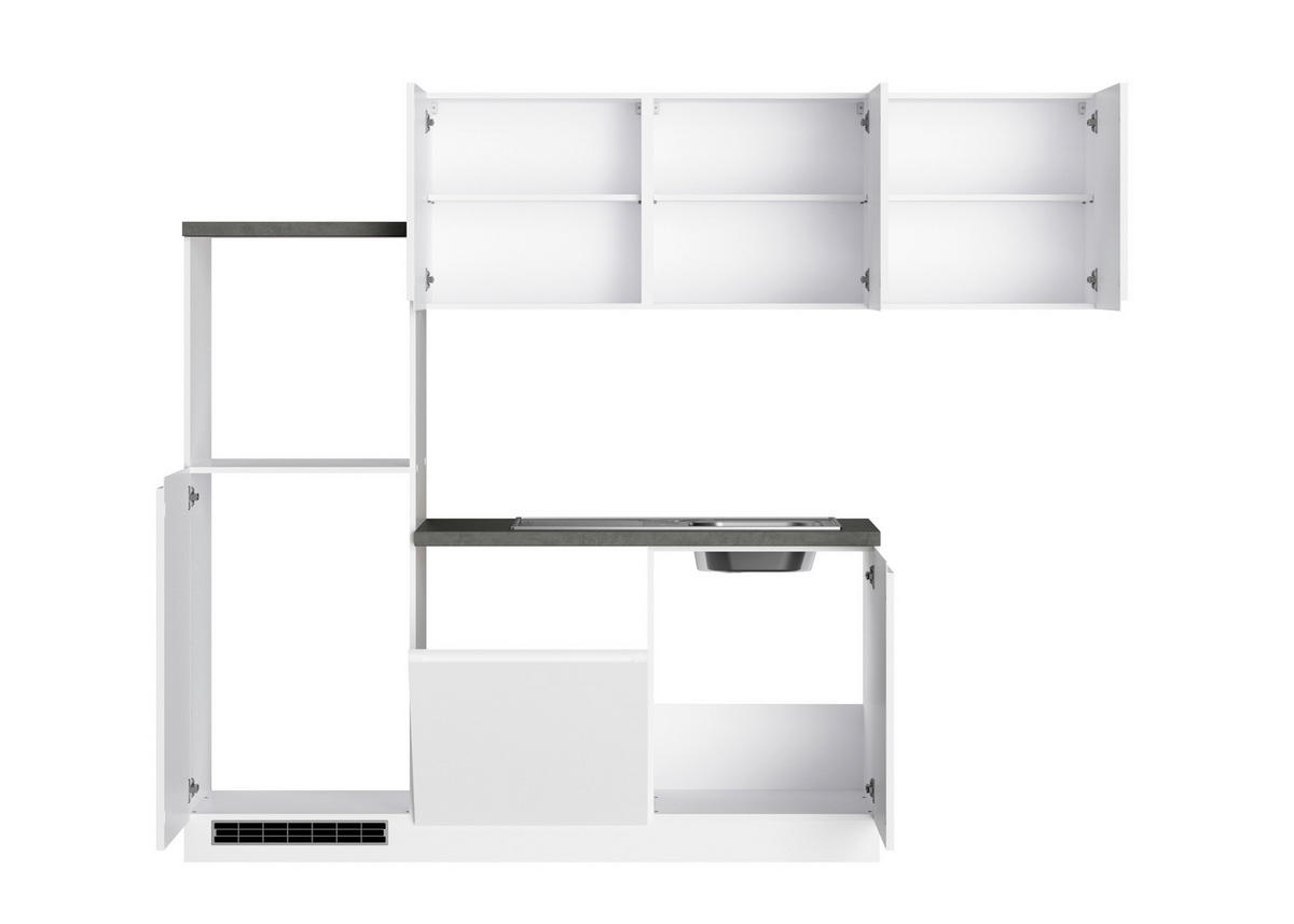 ECKKÜCHE 240/240 cm  in Grau, Weiß, Weiß Hochglanz  - Weiß Hochglanz/Weiß, LIFESTYLE, Holzwerkstoff (240/240cm) - Held
