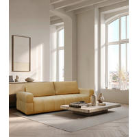 SCHLAFSOFA LOTTA  mit Chenille Senfgelb  - Senfgelb/Schwarz, Design, Textil (248/90/105cm) - MID.YOU