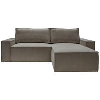 ECKSCHLAFSOFA Samt Anthrazit  - Anthrazit/Schwarz, KONVENTIONELL, Holz/Kunststoff (251/170cm) - MID.YOU