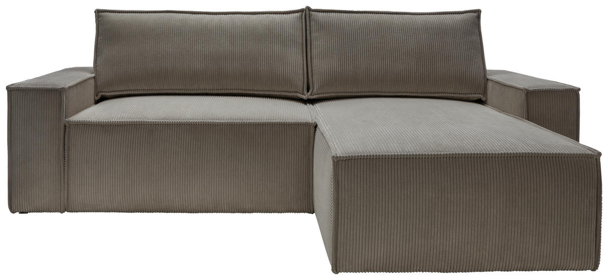 ECKSCHLAFSOFA Samt Anthrazit  - Anthrazit/Schwarz, KONVENTIONELL, Holz/Kunststoff (251/170cm) - MID.YOU