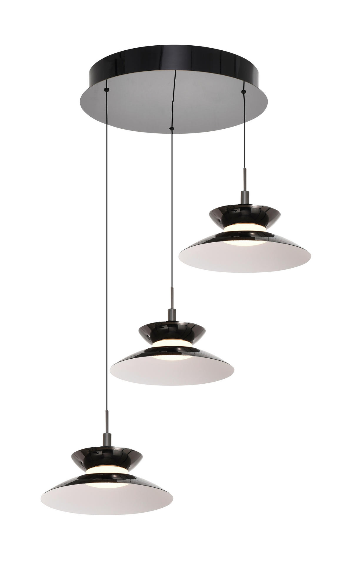 LED-HÄNGELEUCHTE Gubbio 49/150/49 cm  - Schwarzchrom, Design, Metall (49/150/49cm)