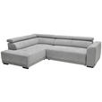 ECKSOFA Hellgrau Struktur  - Hellgrau/Schwarz, Design, Kunststoff/Textil (205/284cm) - Xora