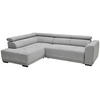 ECKSOFA in Struktur Hellgrau  - Hellgrau/Schwarz, Design, Kunststoff/Textil (205/284cm) - MID.YOU