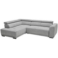 ECKSOFA in Struktur Hellgrau  - Hellgrau/Schwarz, Design, Kunststoff/Textil (205/284cm) - MID.YOU